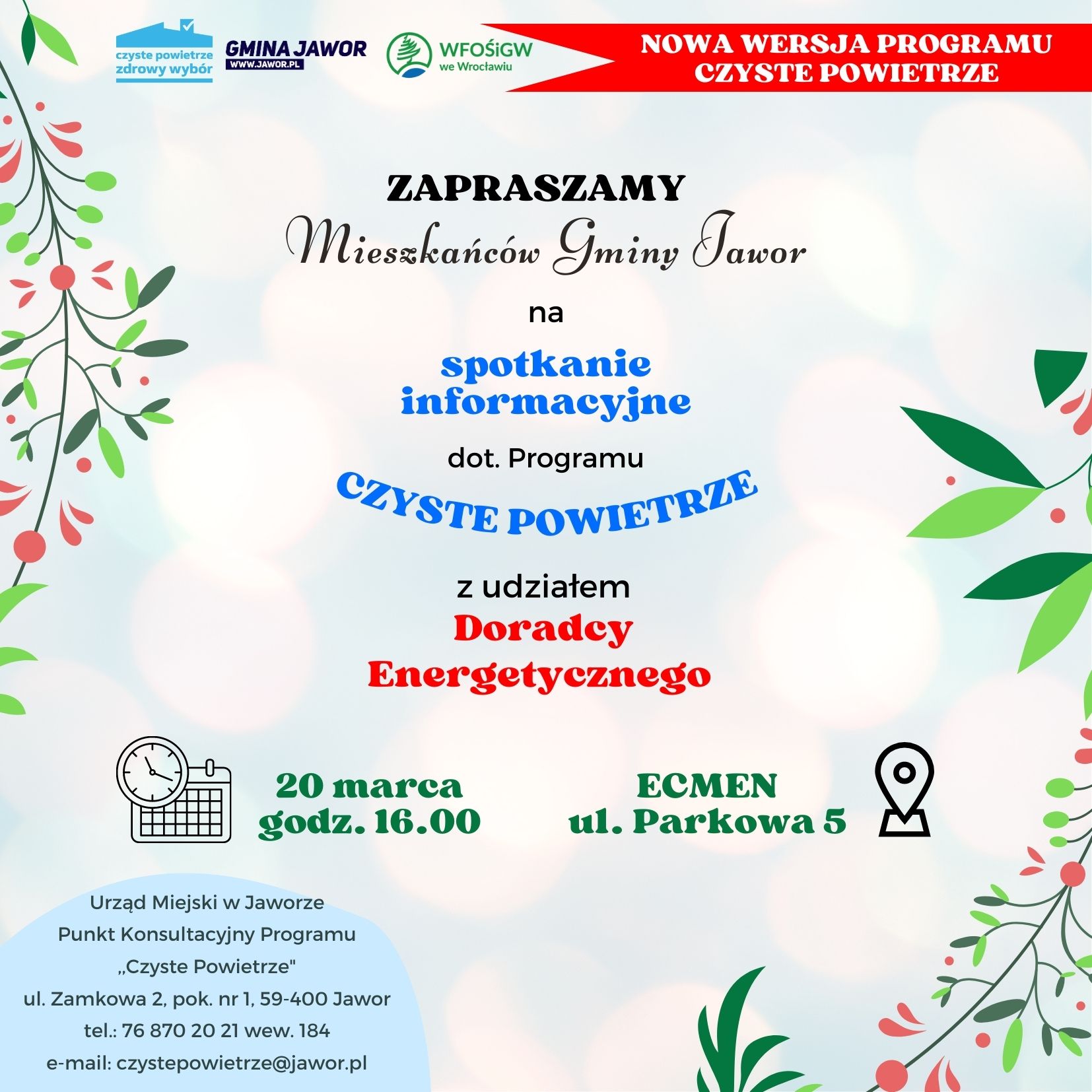 [,,Czyste Powietrze”]: Spotkanie informacyjne z udziałem Doradcy Energetycznego z WFOŚiGW Wrocław