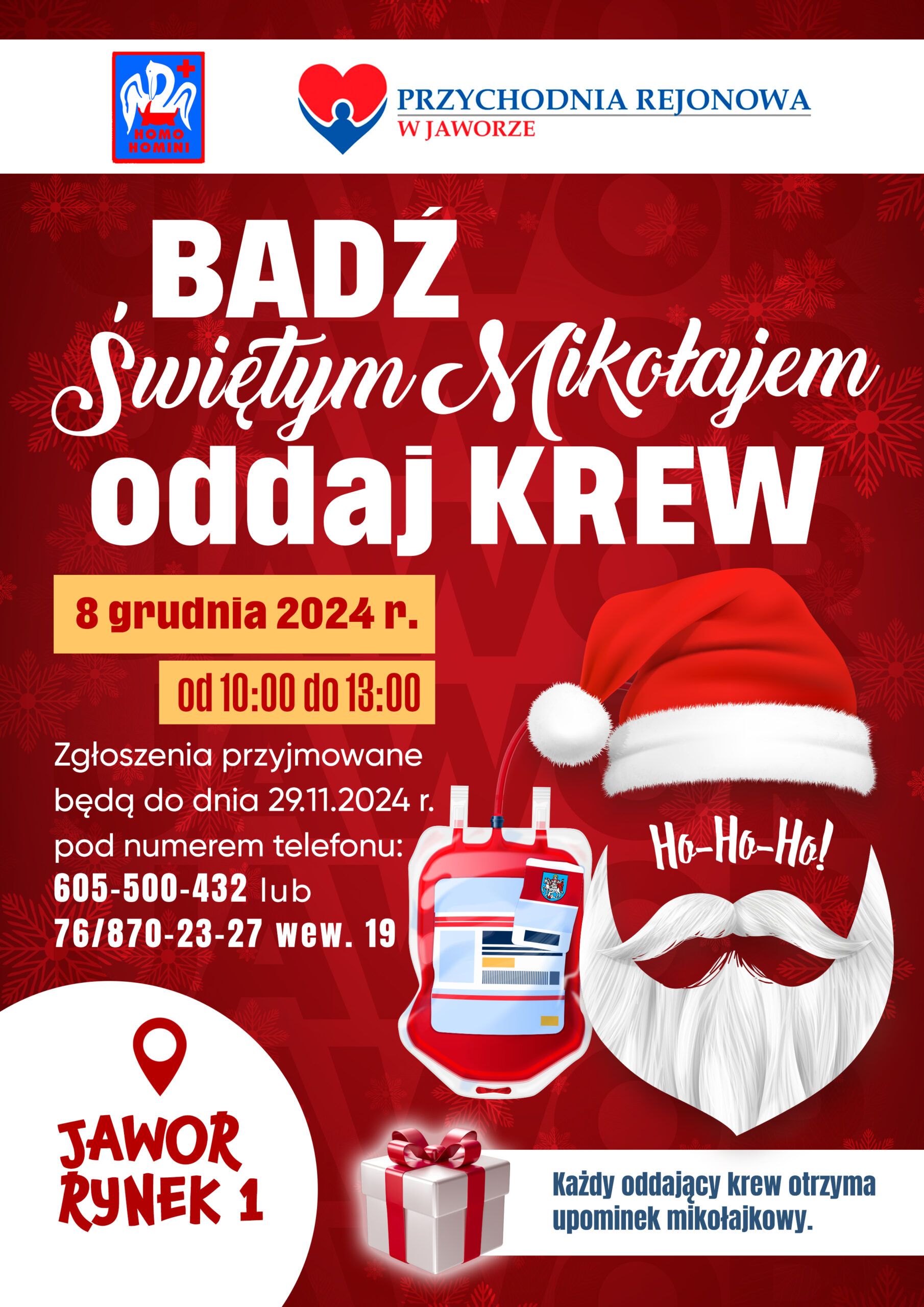 8. grudnia – Mikołajkowa akcja krwiodawstwa