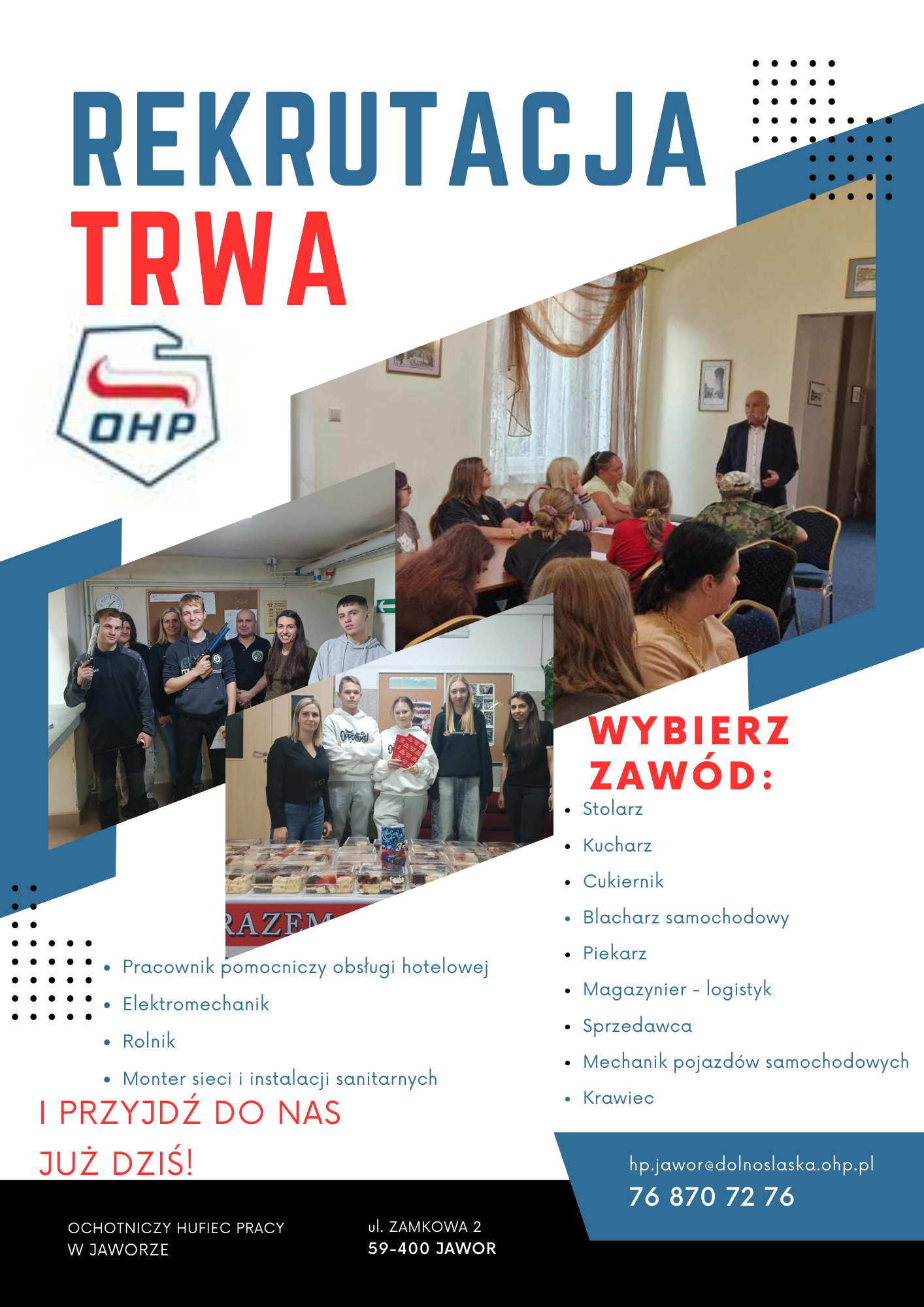 Rekrutacja do jednostek opiekuńczo-wychowawczych OHP na rok szkolny 2025/2026