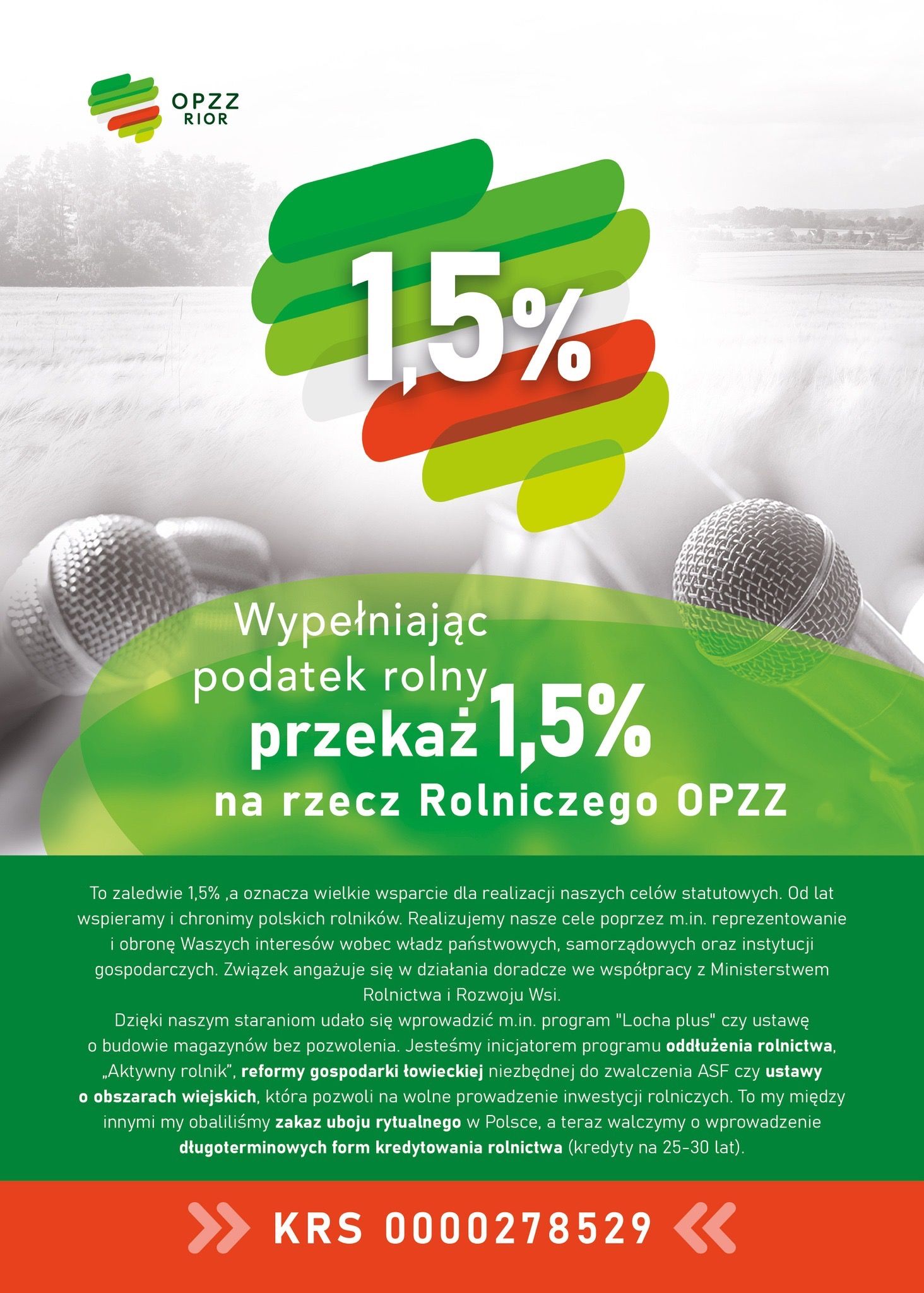 Przekaż 1,5% podatku rolnego