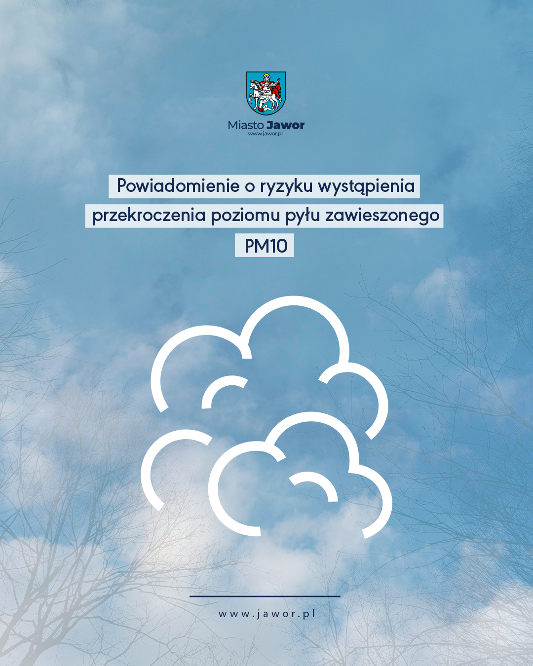 POZIOM 2 Powiadomienie o ryzyku wystąpienia przekroczenia poziomu informowania dla pyłu zawieszonego PM10 w powietrzu
