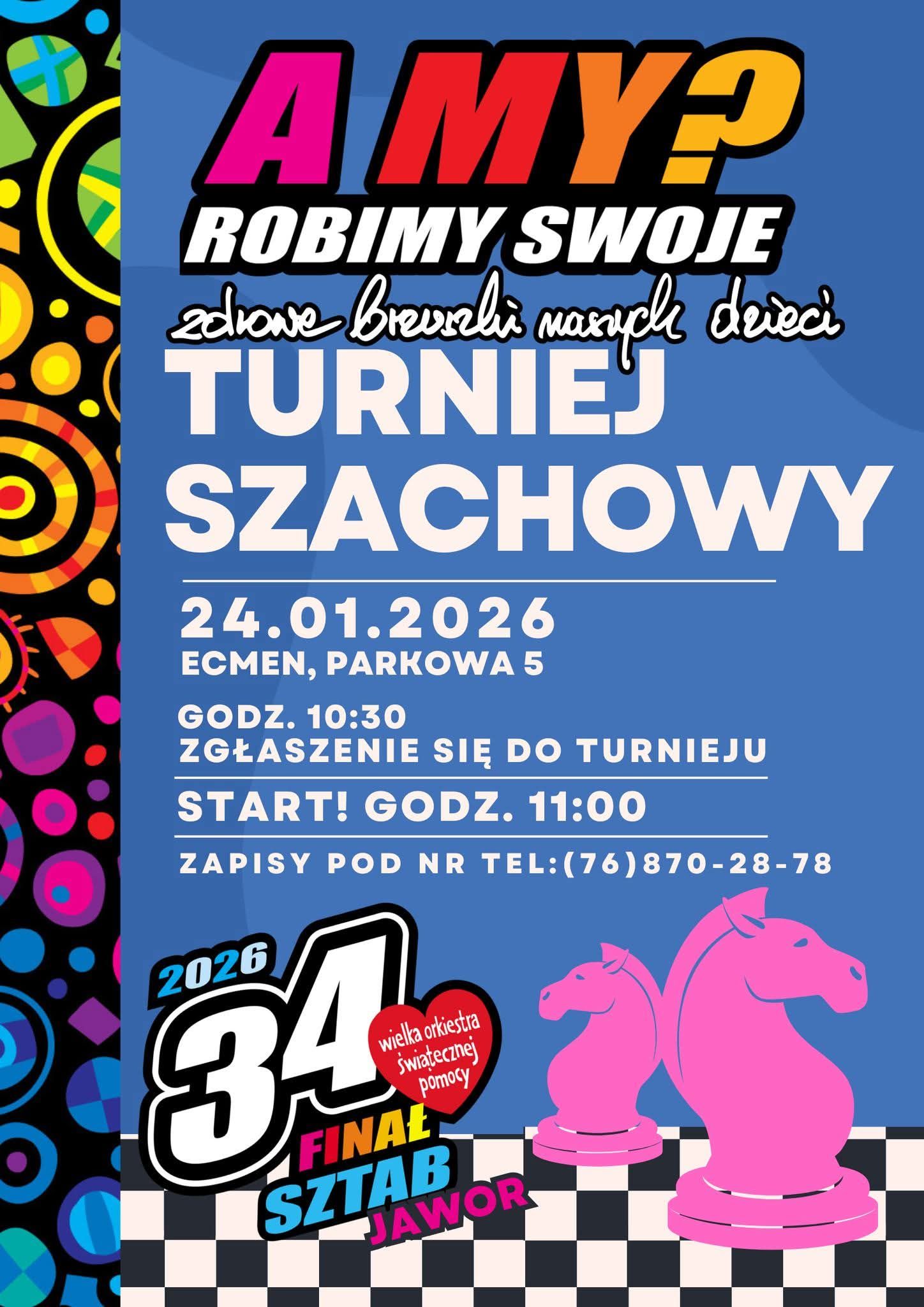 [24.01]:  Szach-mat dla dobra! WOŚPowy Turniej Szachowy Sztab WOŚP Jawor