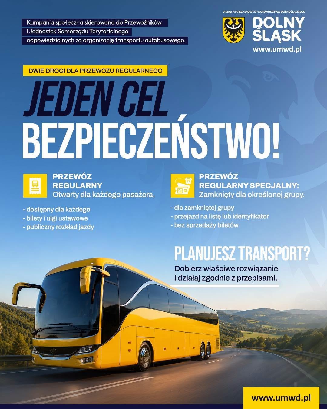 [Urząd Marszałkowski Województwa Dolnośląskiego]:🚌 Kampania informacyjna „Jeden Cel – Bezpieczeństwo”! ✅