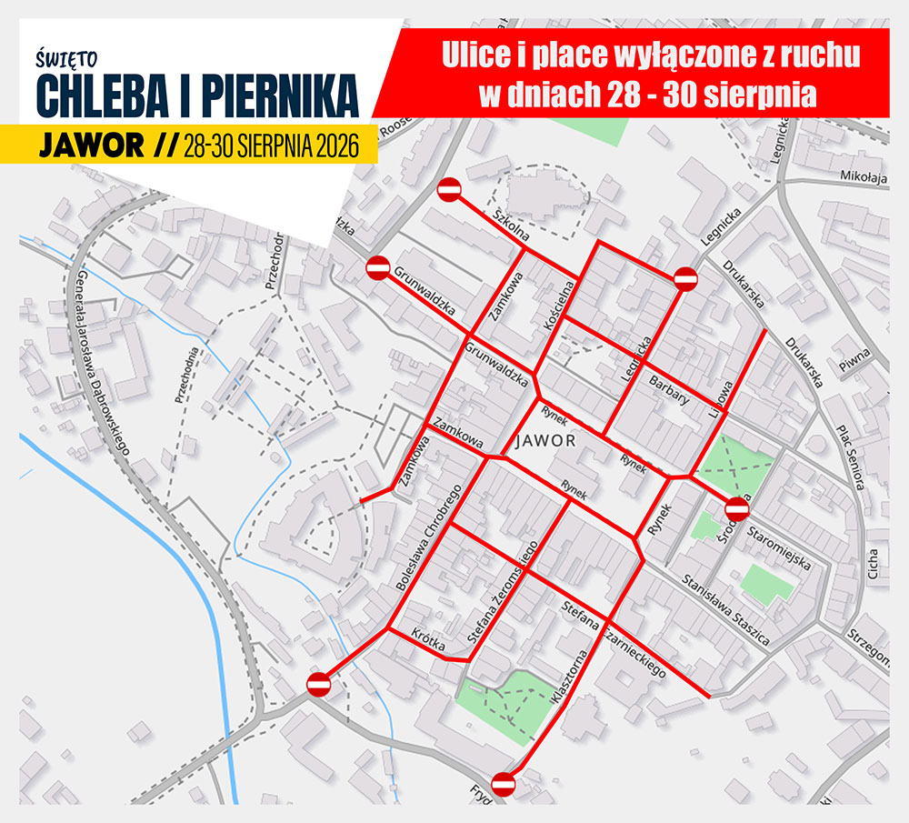 Święto Chleba i Piernika – Jawor: Zmiany w organizacji ruchu
